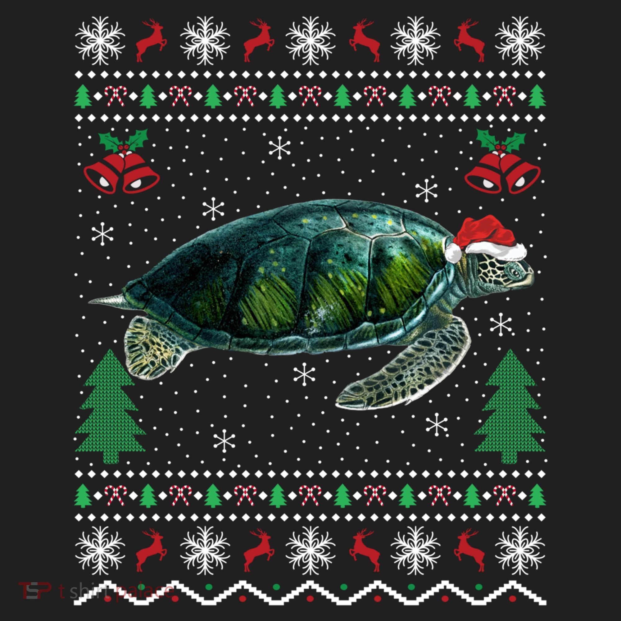 Santa Hat Sea Turtles Lover Xmas Gift Ugly Turtle Christmas Gift Beanie