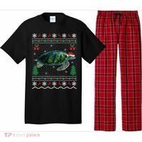 Santa Hat Sea Turtles Lover Xmas Gift Ugly Turtle Christmas Gift Pajama Set thumb 0