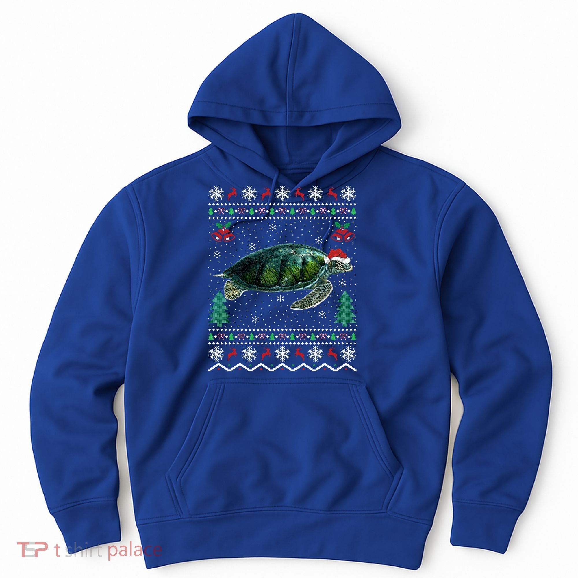 Santa Hat Sea Turtles Lover Xmas Gift Ugly Turtle Christmas Gift Hoodie
