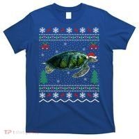 Santa Hat Sea Turtles Lover Xmas Gift Ugly Turtle Christmas Gift T-Shirt thumb 0