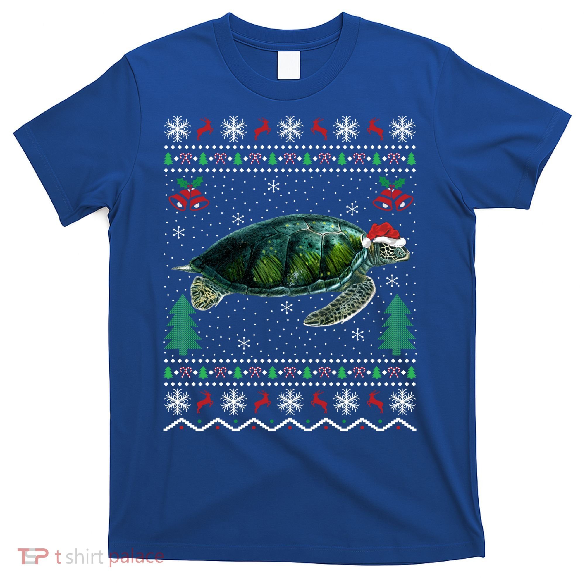 Santa Hat Sea Turtles Lover Xmas Gift Ugly Turtle Christmas Gift T-Shirt