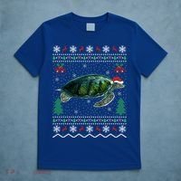 Santa Hat Sea Turtles Lover Xmas Gift Ugly Turtle Christmas Gift T-Shirt thumb 5
