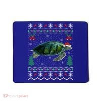 Santa Hat Sea Turtles Lover Xmas Gift Ugly Turtle Christmas Gift Mousepad thumb 0