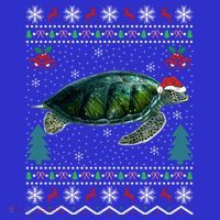 Santa Hat Sea Turtles Lover Xmas Gift Ugly Turtle Christmas Gift Mousepad thumb 1