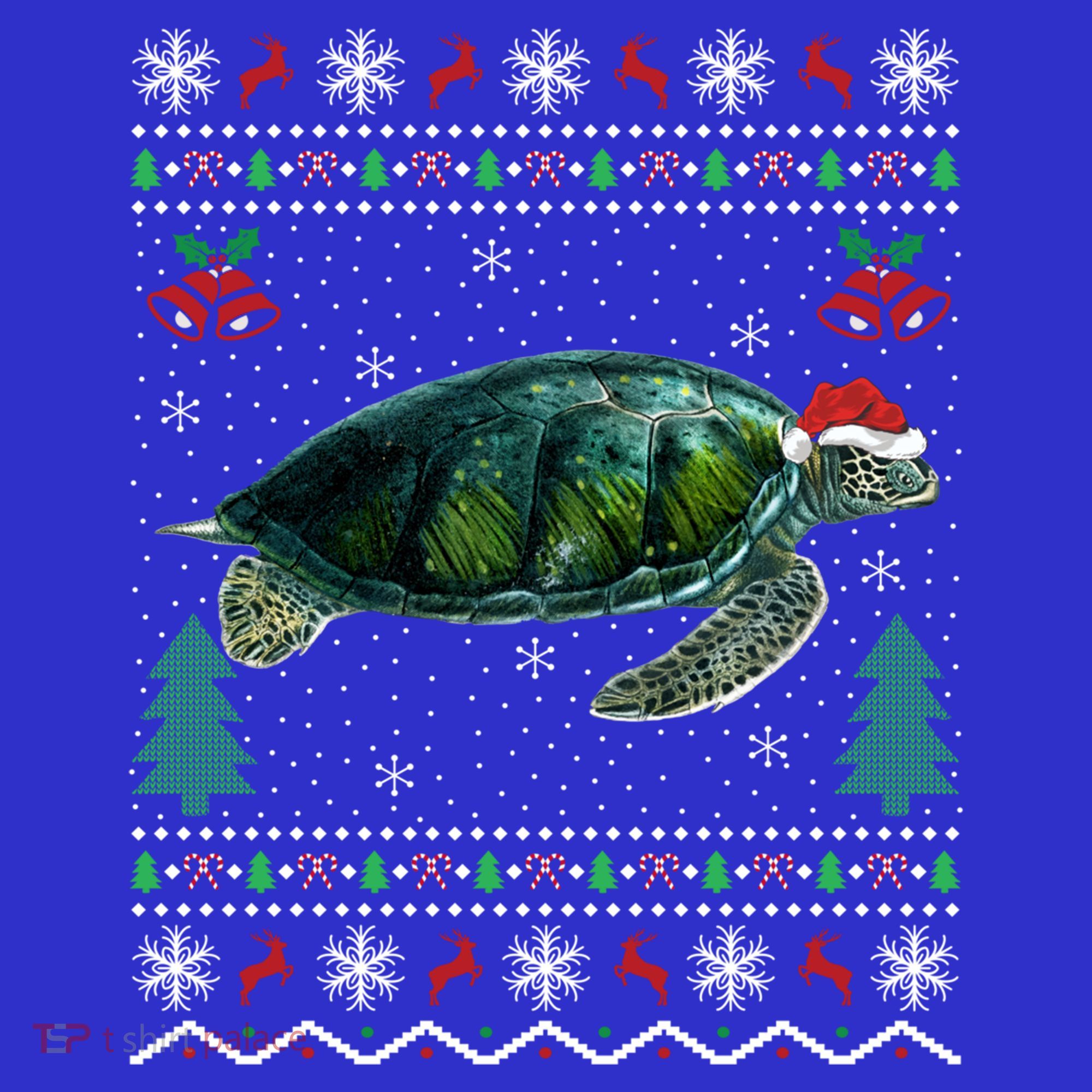 Santa Hat Sea Turtles Lover Xmas Gift Ugly Turtle Christmas Gift Mousepad