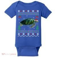 Santa Hat Sea Turtles Lover Xmas Gift Ugly Turtle Christmas Gift Baby Bodysuit thumb 0
