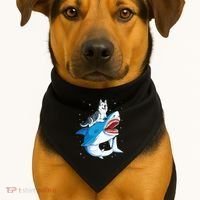 Siberian Husky Shark Jawsome Dog Lover Gifts Space Galaxy USA-Made Doggie Bandana thumb 1