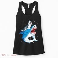 Siberian Husky Shark Jawsome Dog Lover Gifts Space Galaxy Women's Tank Top thumb 0
