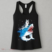 Siberian Husky Shark Jawsome Dog Lover Gifts Space Galaxy Women's Tank Top thumb 3