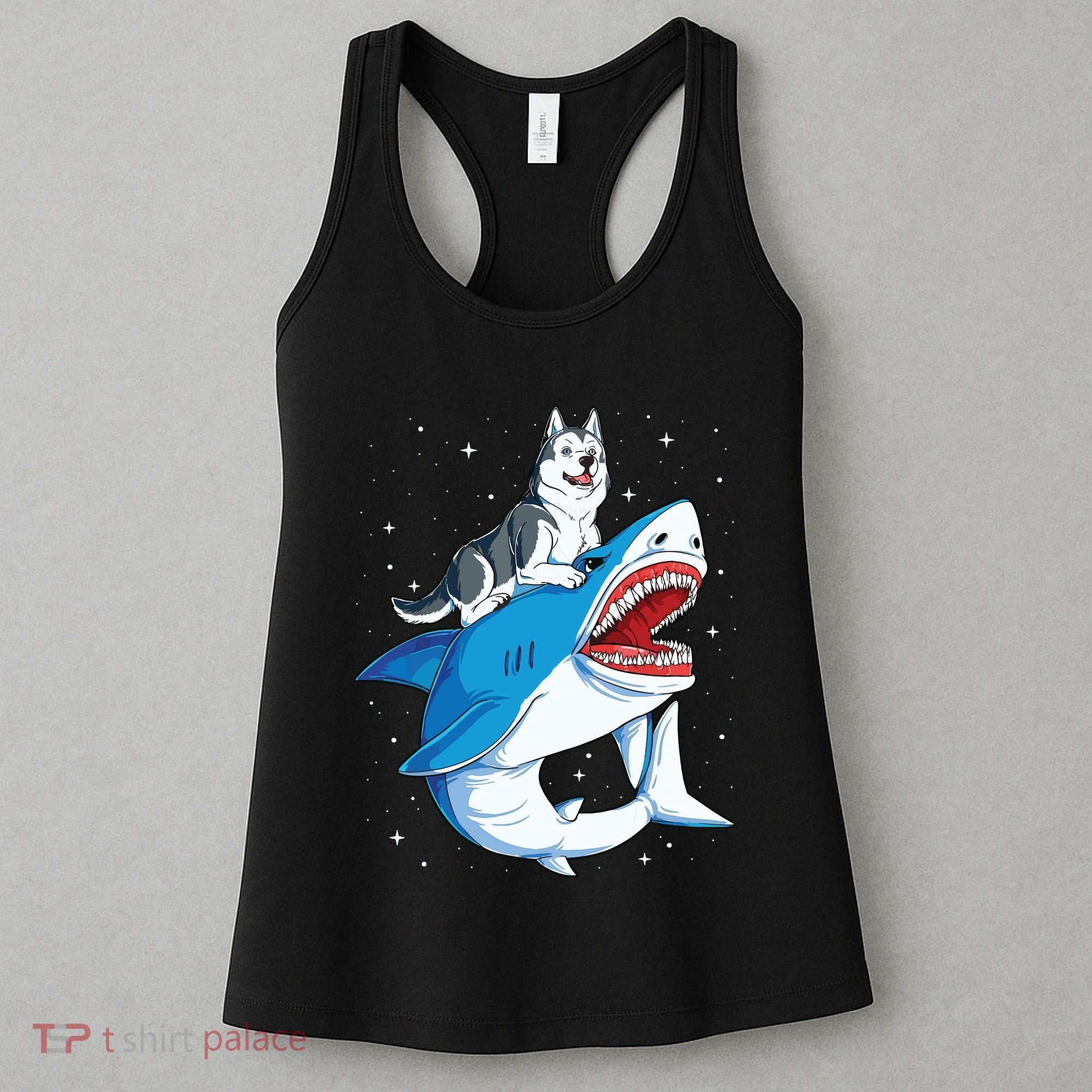 Siberian Husky Shark Jawsome Dog Lover Gifts Space Galaxy Women's Tank Top