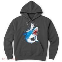 Siberian Husky Shark Jawsome Dog Lover Gifts Space Galaxy Hoodie thumb 0
