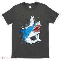 Siberian Husky Shark Jawsome Dog Lover Gifts Space Galaxy T-Shirt thumb 0