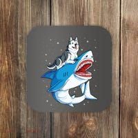 Siberian Husky Shark Jawsome Dog Lover Gifts Space Galaxy Coaster thumb 0
