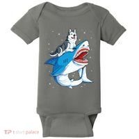 Siberian Husky Shark Jawsome Dog Lover Gifts Space Galaxy Baby Bodysuit thumb 0