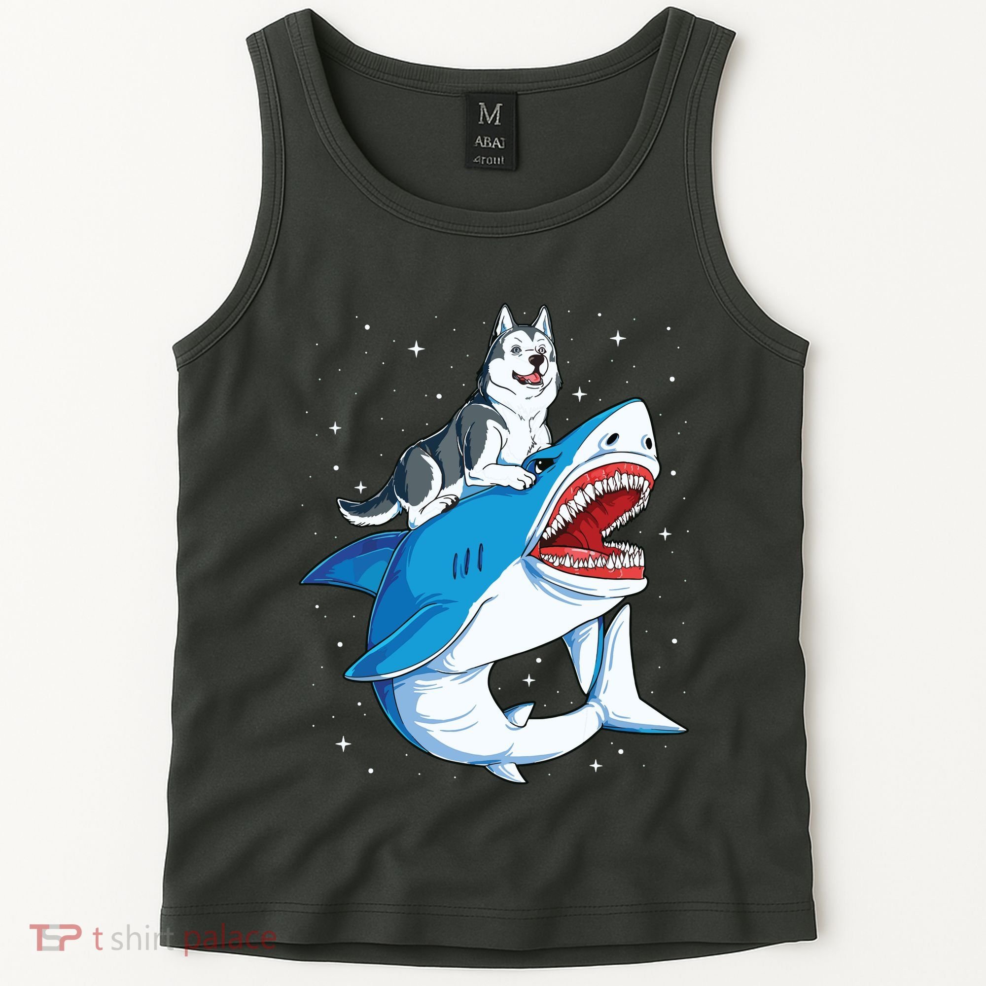 Siberian Husky Shark Jawsome Dog Lover Gifts Space Galaxy Tank Top