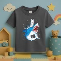 Siberian Husky Shark Jawsome Dog Lover Gifts Space Galaxy Toddler T-Shirt thumb 3