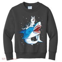 Siberian Husky Shark Jawsome Dog Lover Gifts Space Galaxy Kids Sweatshirt thumb 0