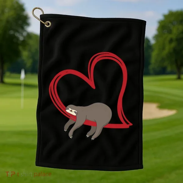 Sloth Heart Golf Towel