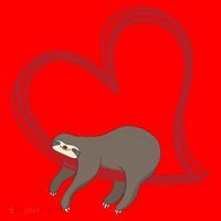 Sloth Heart Santa Hat thumb 1