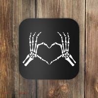 Skeletons Hands Shaped Heart Halloween Coaster thumb 0