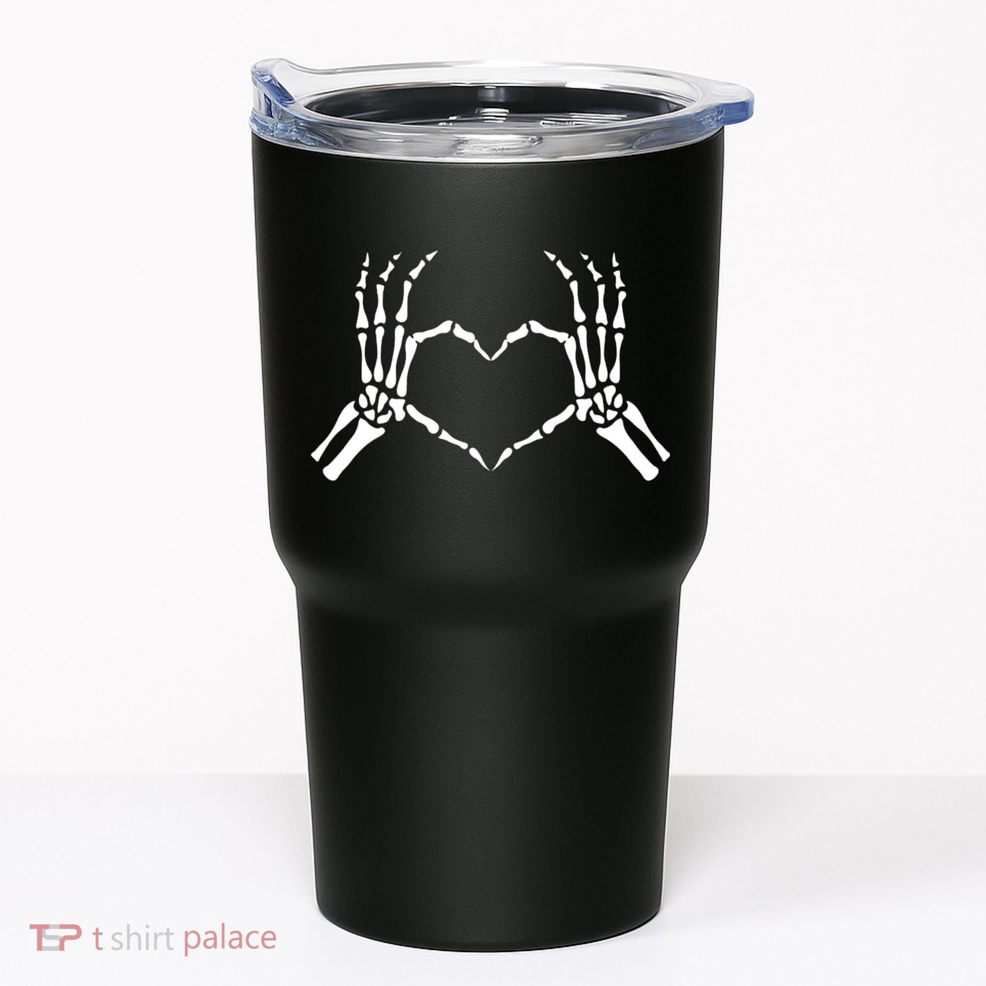 Skeletons Hands Shaped Heart Halloween Tumbler