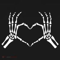 Skeletons Hands Shaped Heart Halloween Kids Long Sleeve Shirt thumb 2