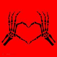 Skeletons Hands Shaped Heart Halloween Santa Hat thumb 1