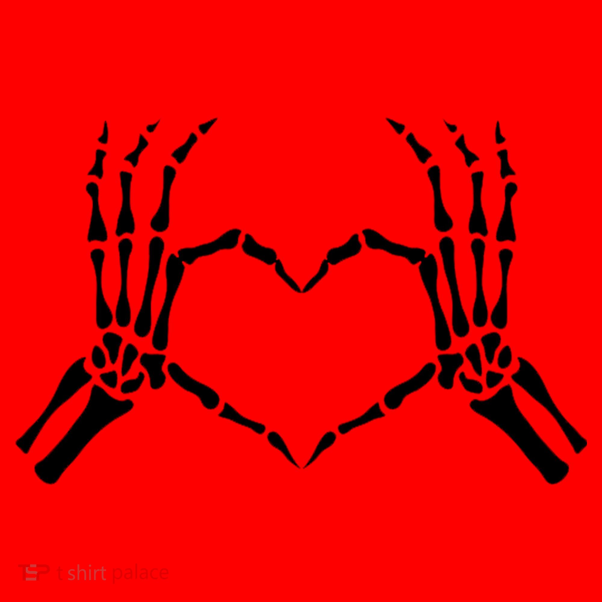 Skeletons Hands Shaped Heart Halloween Santa Hat