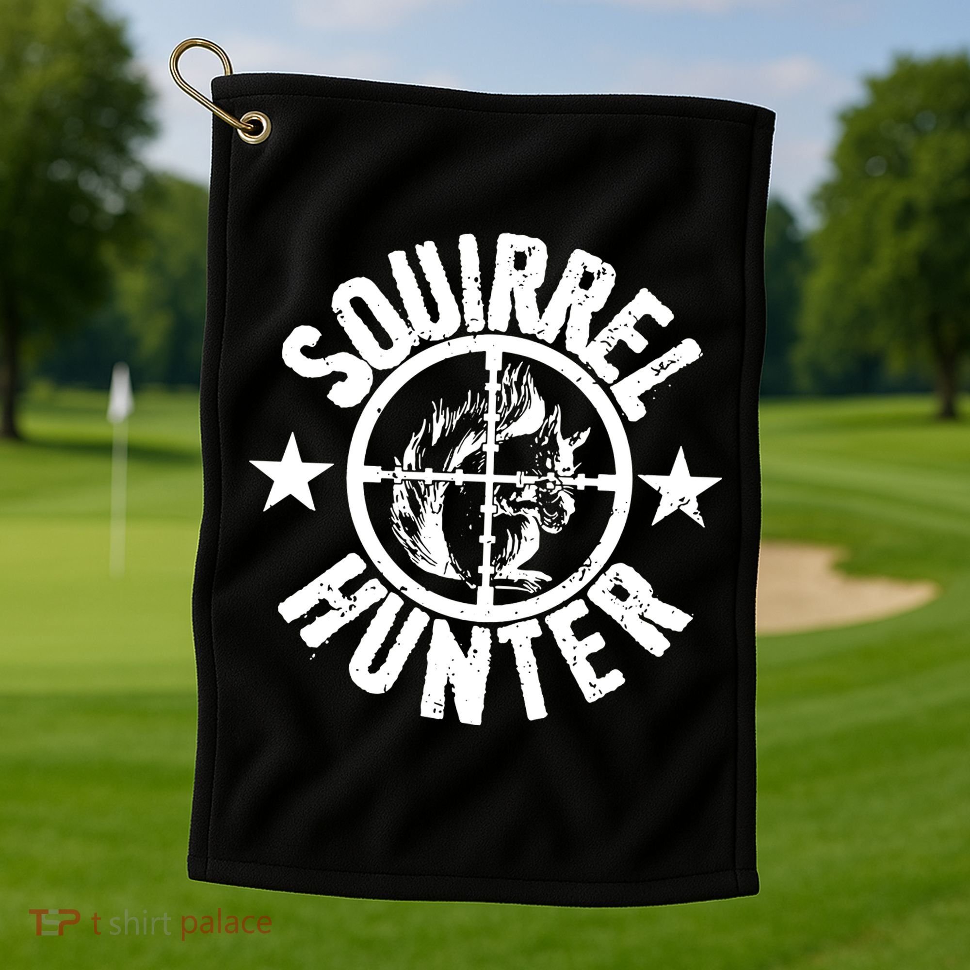 Squirrel Hunter Golf Towel