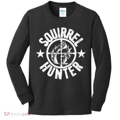 Squirrel Hunter Kids Long Sleeve Shirt