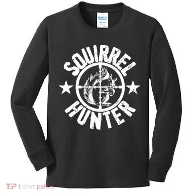 Squirrel Hunter Kids Long Sleeve Shirt