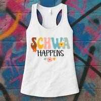 Schwa Happens Science Of Reading Teacher Intervention Groovy Women's Tank Top thumb 3