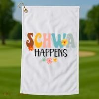 Schwa Happens Science Of Reading Teacher Intervention Groovy Golf Towel thumb 1