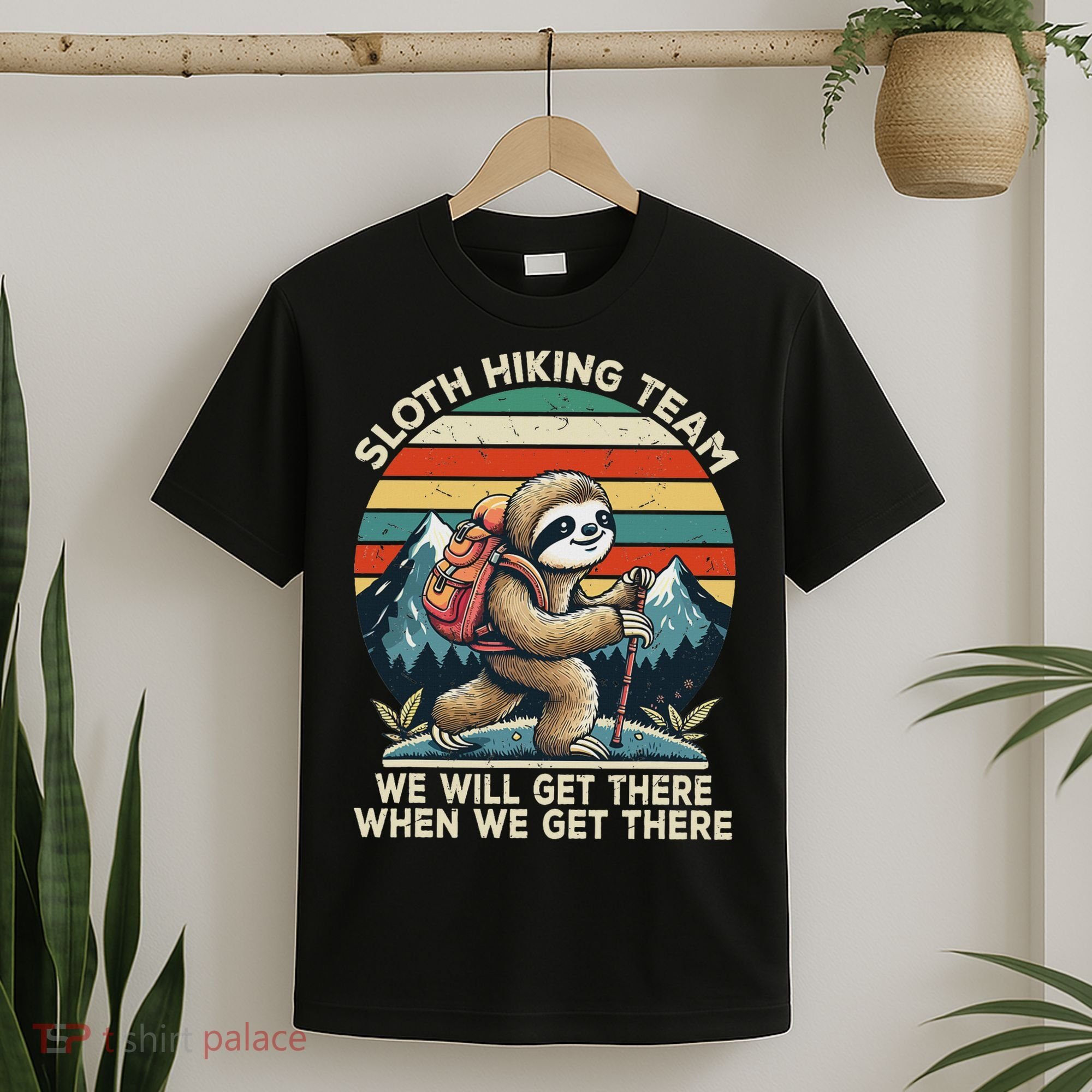 Sloth Hiking Team Hiking Gifts Women Funny Sloth T-Shirt