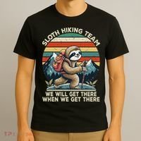 Sloth Hiking Team Hiking Gifts Women Funny Sloth T-Shirt thumb 3