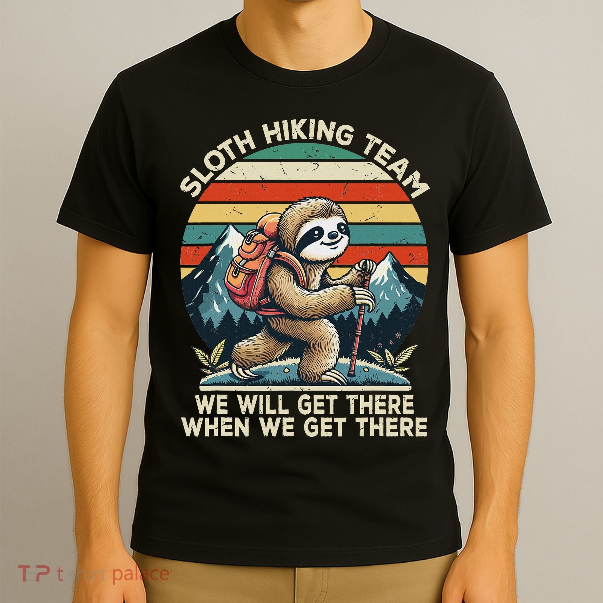 Sloth Hiking Team Hiking Gifts Women Funny Sloth T-Shirt