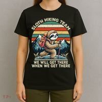 Sloth Hiking Team Hiking Gifts Women Funny Sloth T-Shirt thumb 4