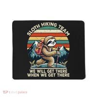 Sloth Hiking Team Hiking Gifts Women Funny Sloth Mousepad thumb 0