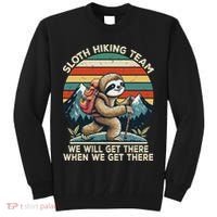 Sloth Hiking Team Hiking Gifts Women Funny Sloth Tall Sweatshirt thumb 0
