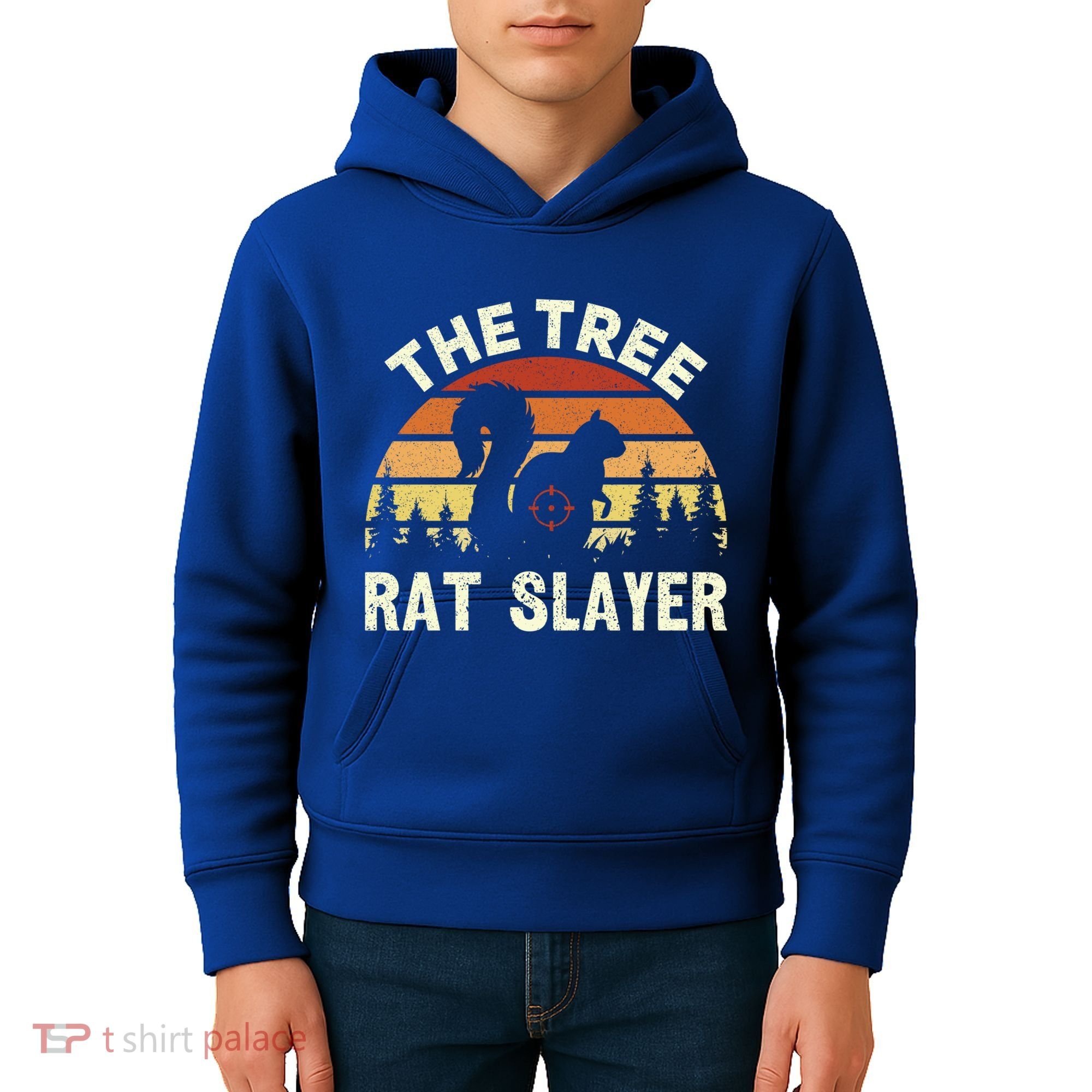 Squirrel Hunter The Tree Rat Slayer Retro Squirrel Hunting Gift Kids Hoodie