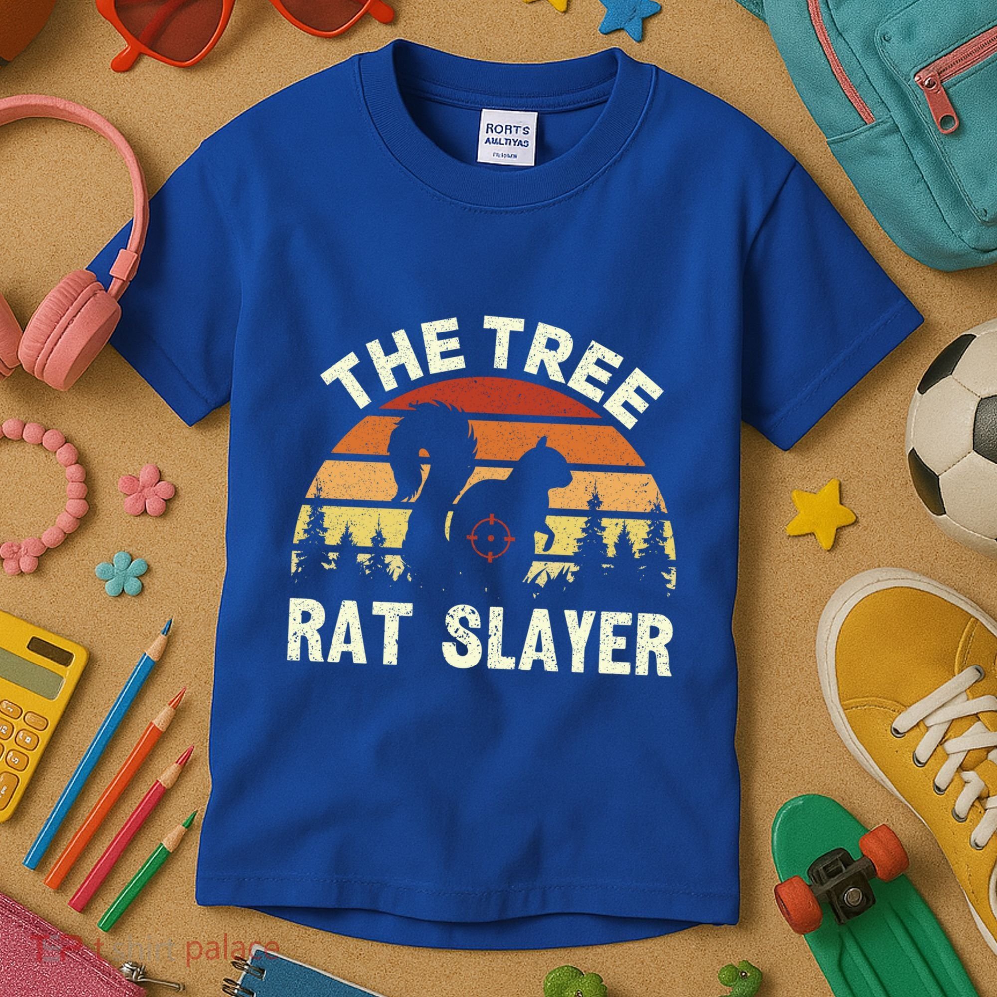 Squirrel Hunter The Tree Rat Slayer Retro Squirrel Hunting Gift Kids T-Shirt