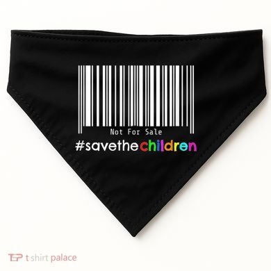 Stop Human Trafficking Bar Code Children Are Not For Sale USA-Made Doggie Bandana