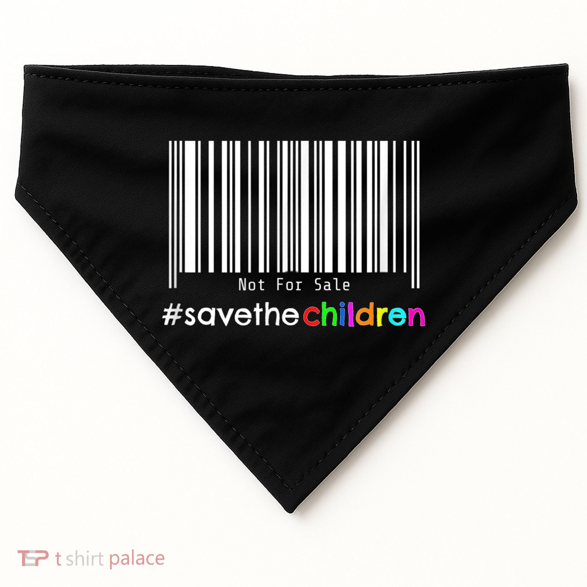 Stop Human Trafficking Bar Code Children Are Not For Sale USA-Made Doggie Bandana