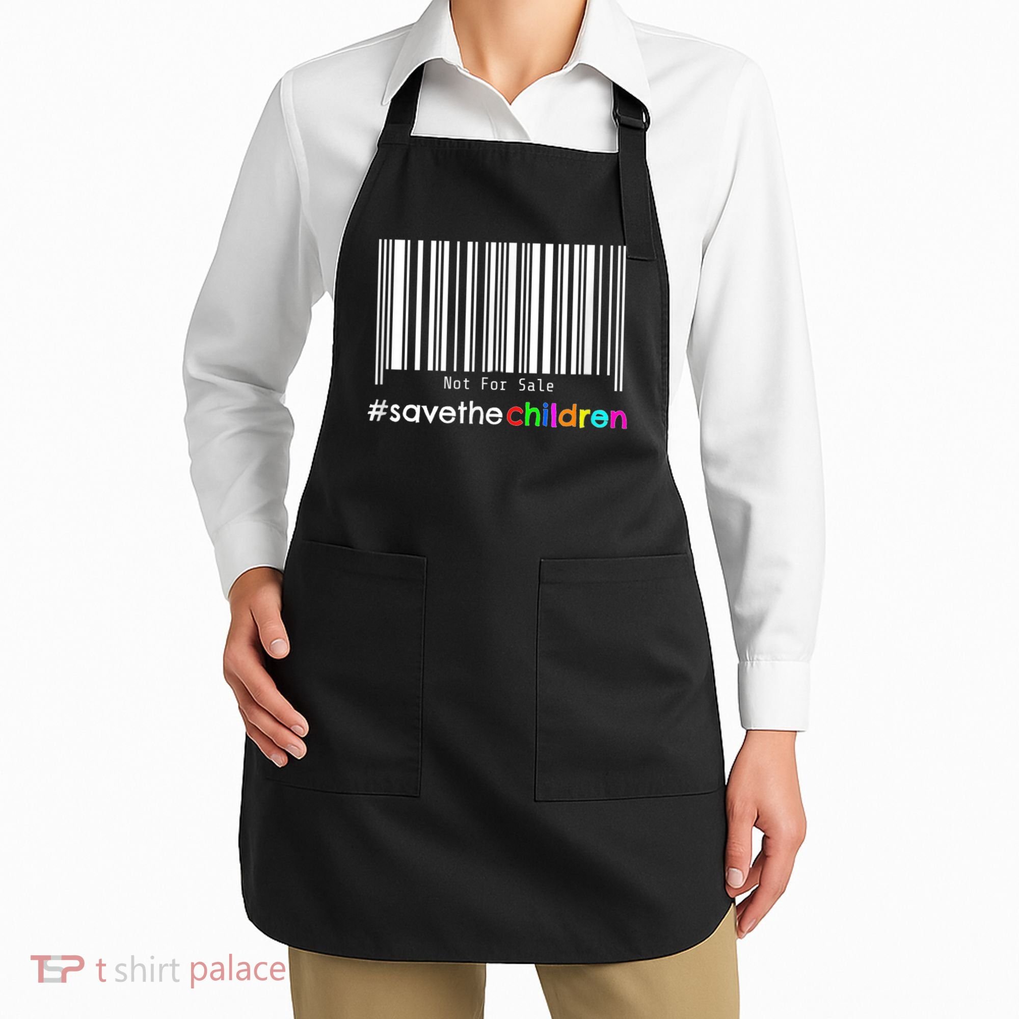 Stop Human Trafficking Bar Code Children Are Not For Sale Apron