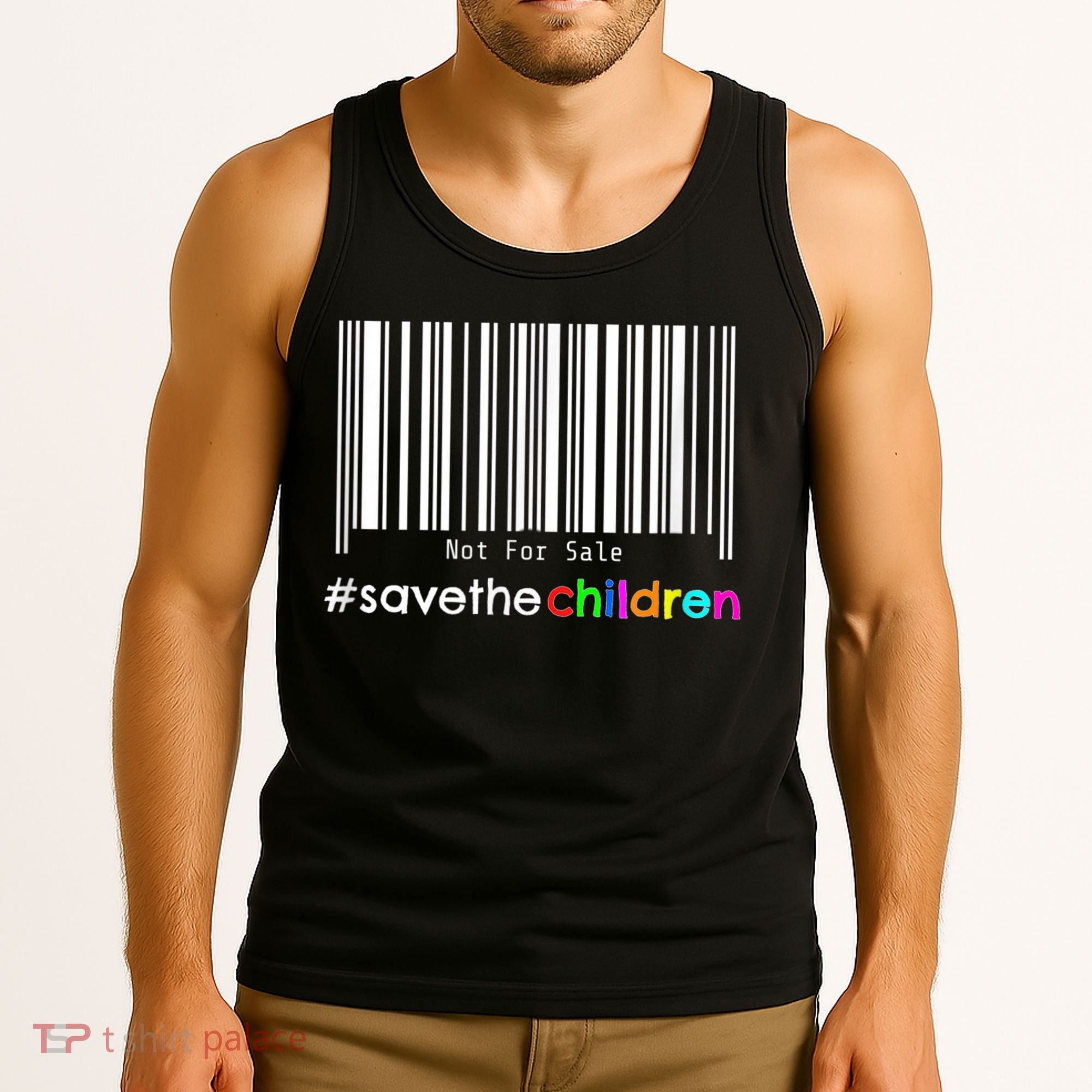 Stop Human Trafficking Bar Code Children Are Not For Sale Tank Top