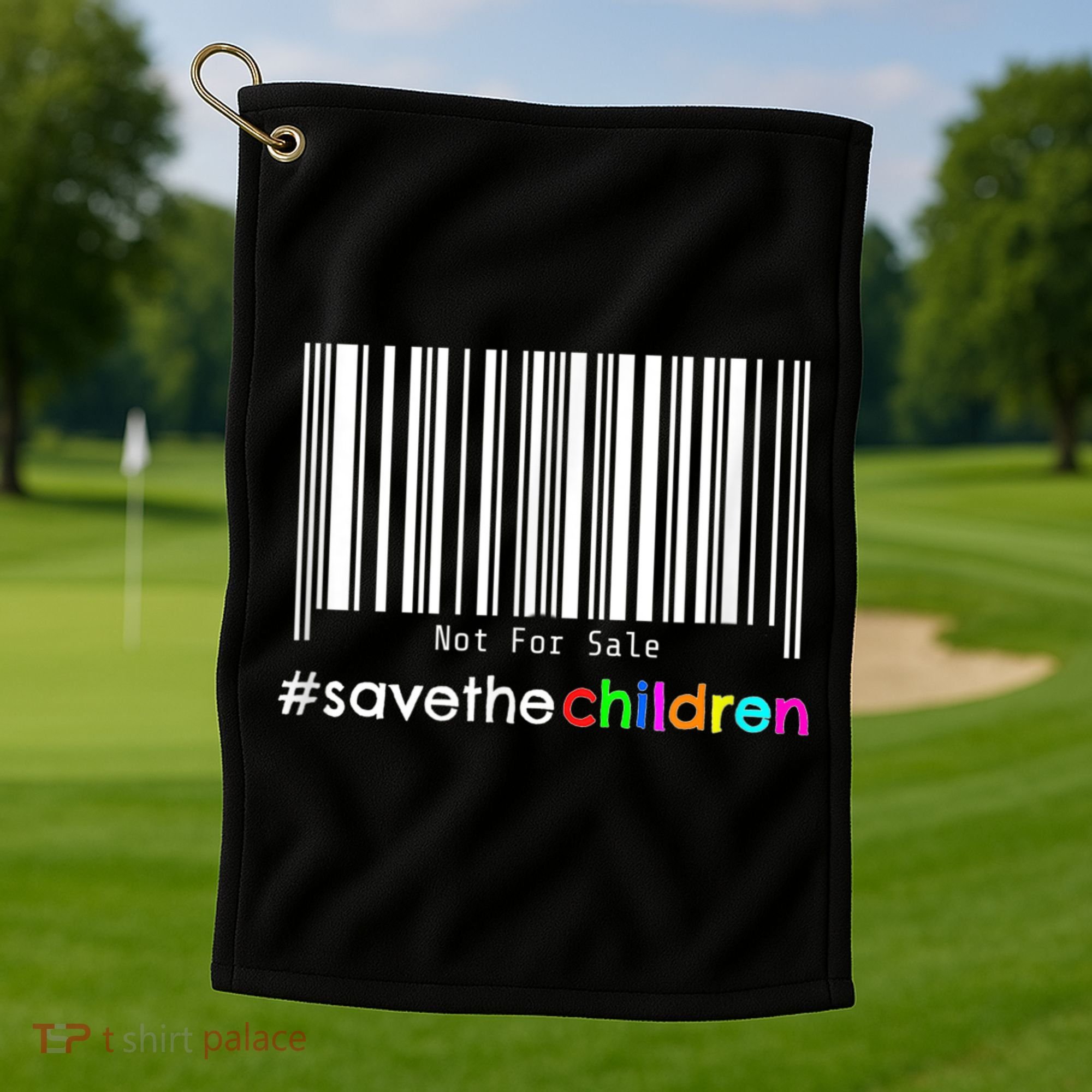Stop Human Trafficking Bar Code Children Are Not For Sale Golf Towel