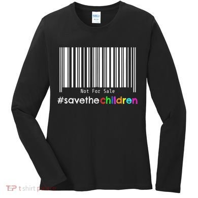 Stop Human Trafficking Bar Code Children Are Not For Sale Women's Long Sleeve Shirt