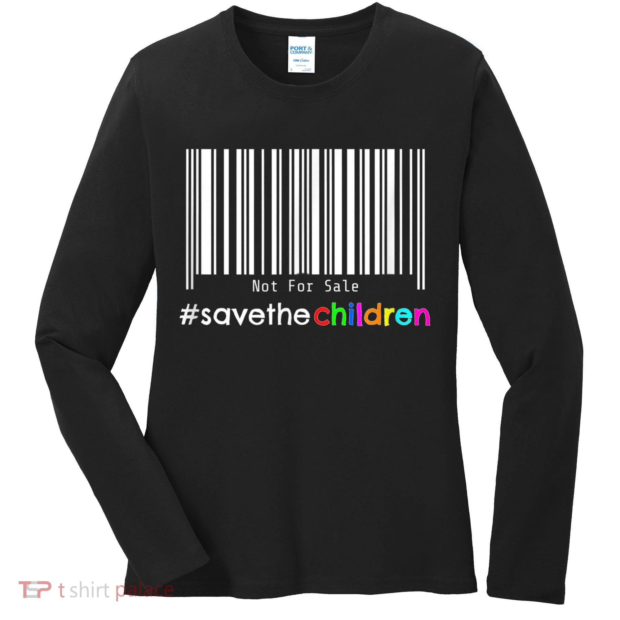 Stop Human Trafficking Bar Code Children Are Not For Sale Women's Long Sleeve Shirt