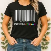 Stop Human Trafficking Bar Code Children Are Not For Sale Women's T-Shirt thumb 2