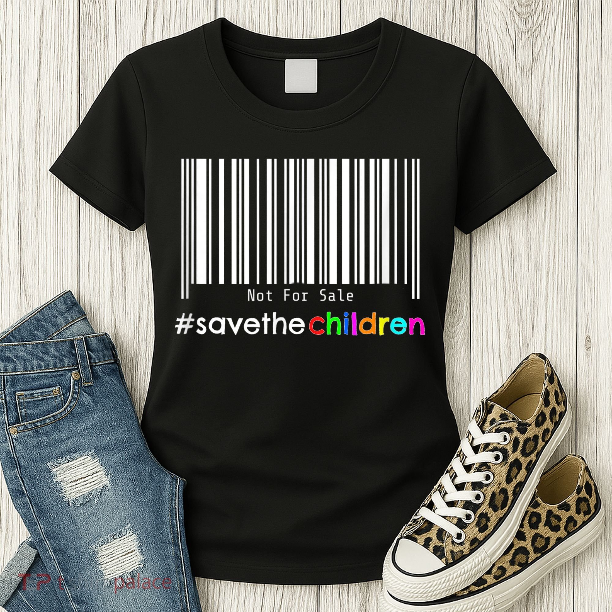 Stop Human Trafficking Bar Code Children Are Not For Sale Women's T-Shirt